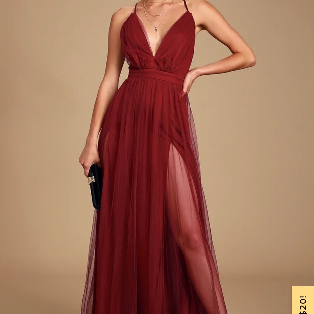 Burgundy dress bought on promgirl.com. Brand new with tags still on!
